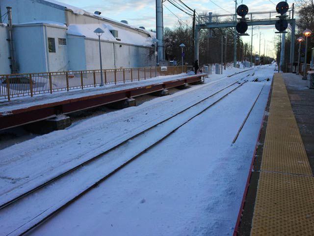 LIRR's snowy tracks